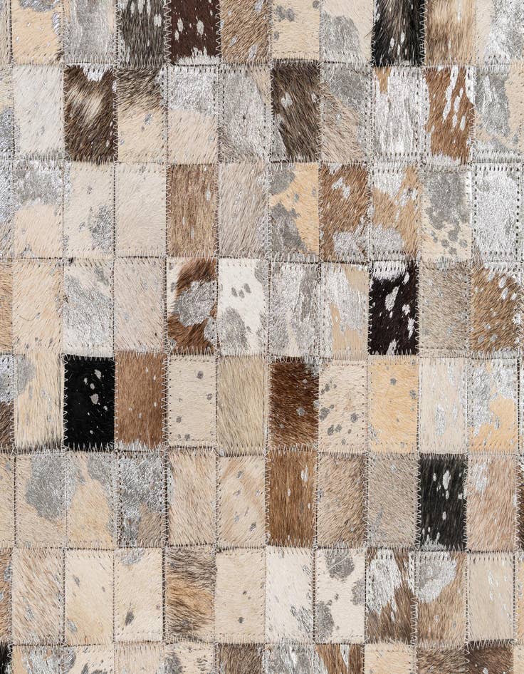 Detail image of 4' 11 x 7' 11 Cowhide - Patchwork Rug