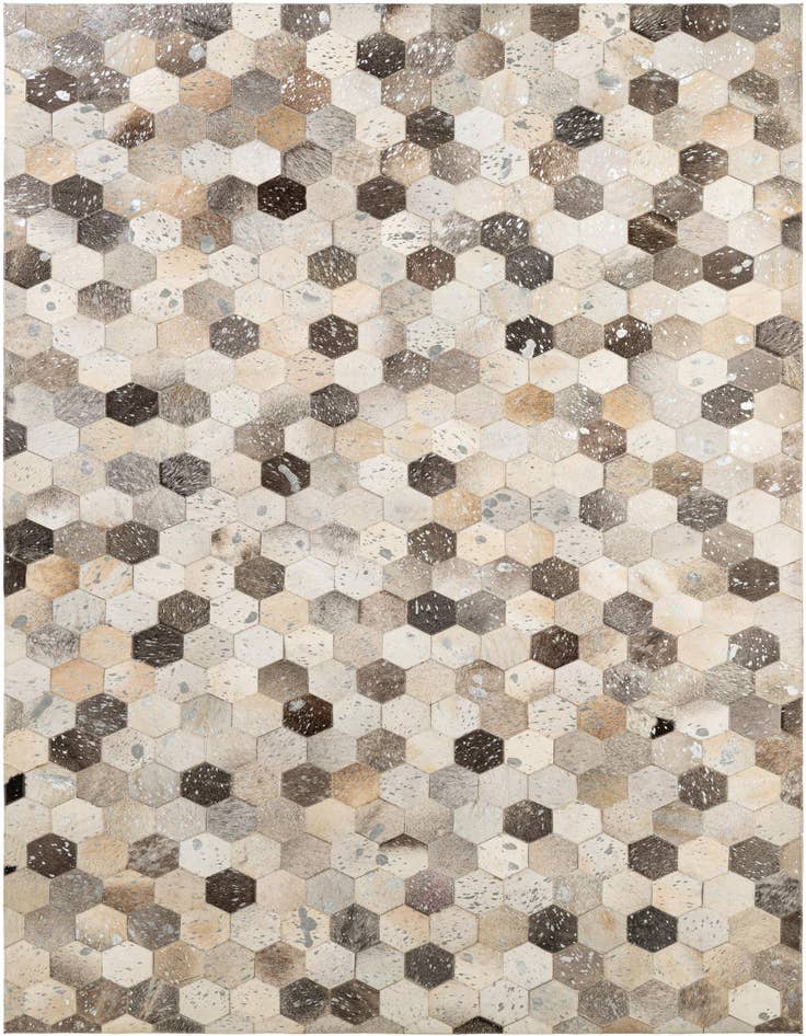 Detail image of 5' 1 x 8' Cowhide - Patchwork Rug