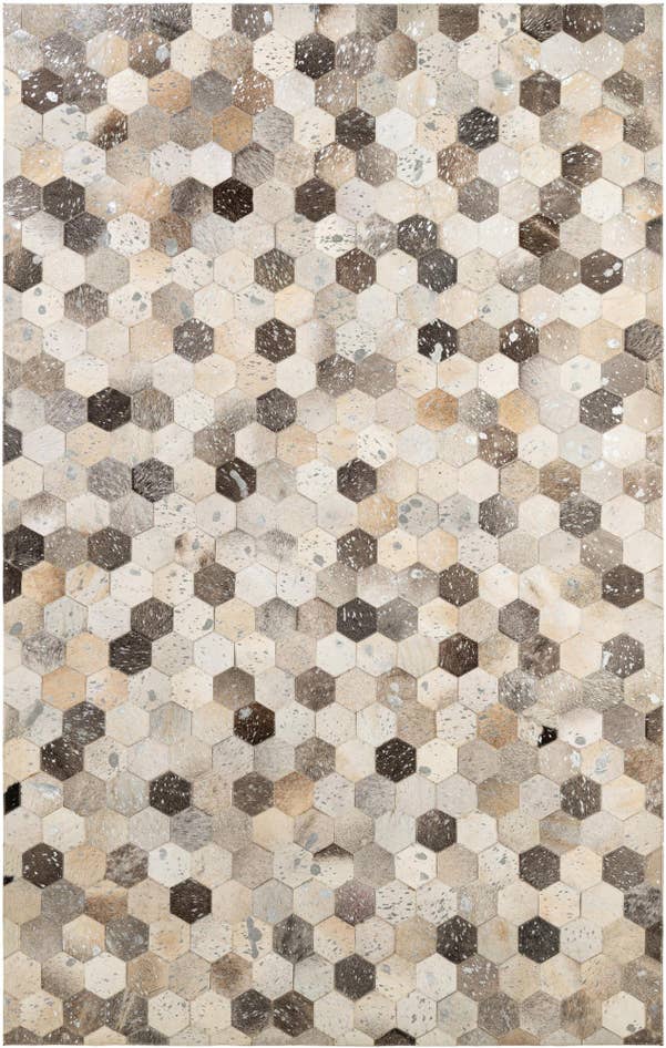 Detail image of 5' 1 x 8' Cowhide - Patchwork Rug