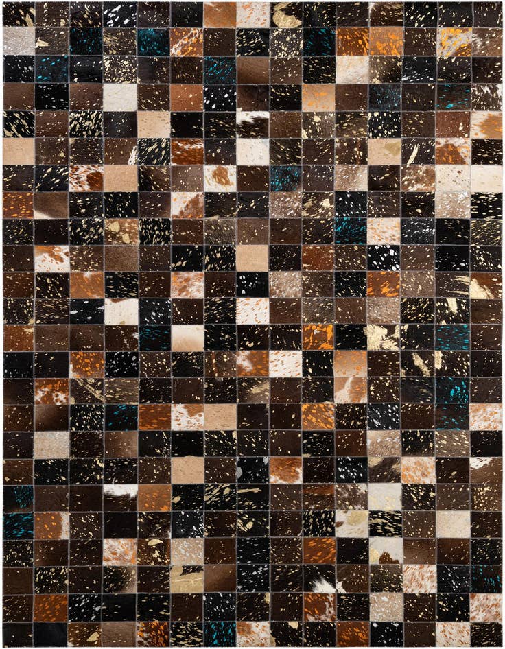 Detail image of 4' 11 x 7' 10 Cowhide - Patchwork Rug