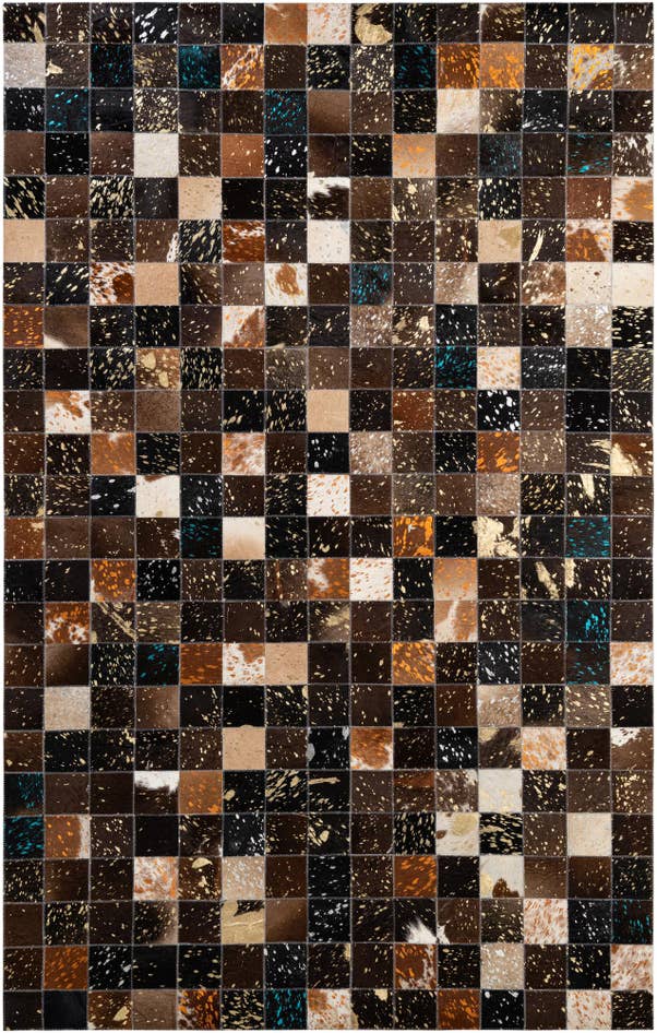 Detail image of 4' 11 x 7' 10 Cowhide - Patchwork Rug