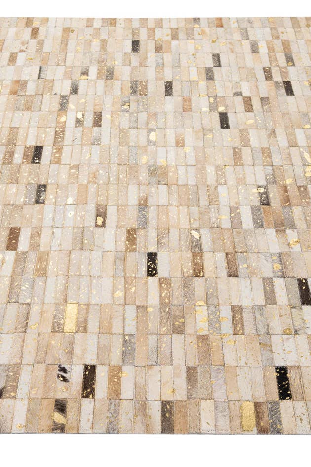 Detail image of 5' 2 x 8' Cowhide - Patchwork Rug