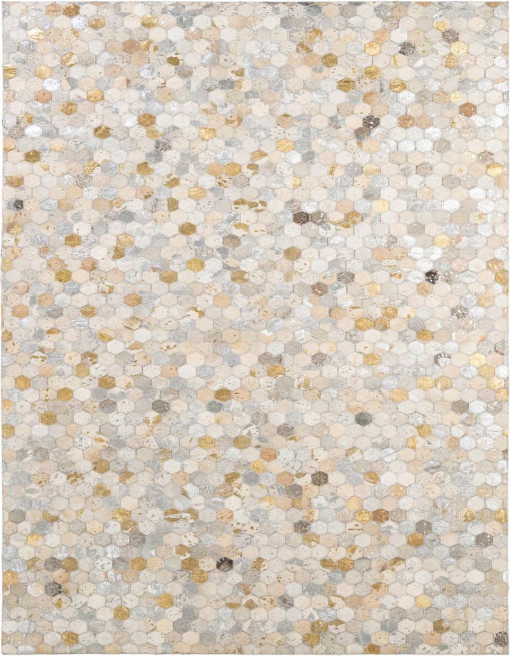 Detail image of 5' 1 x 8' Cowhide - Patchwork Rug