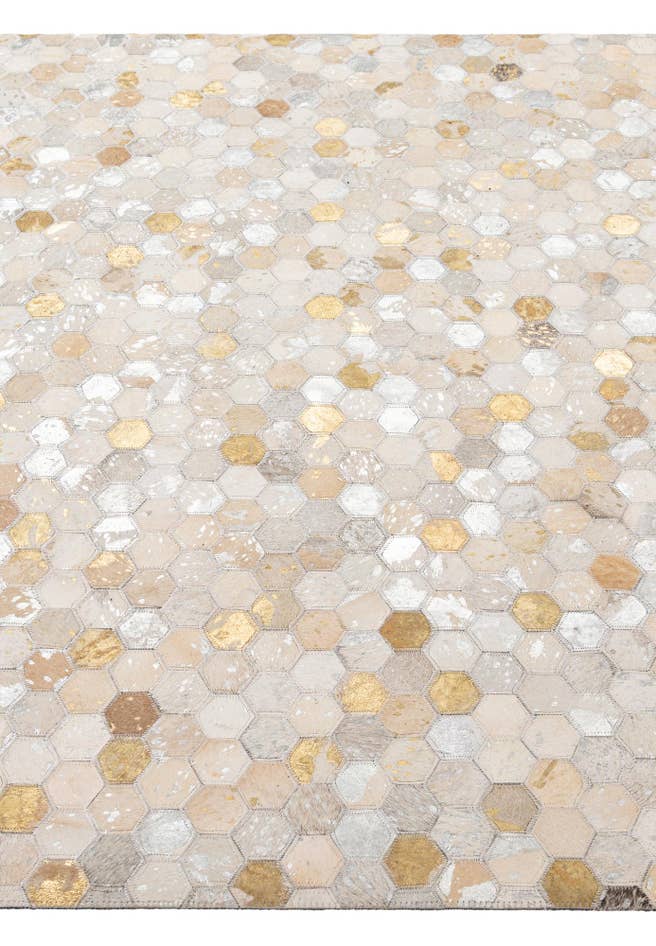Detail image of 5' 2 x 8' 1 Cowhide - Patchwork Rug