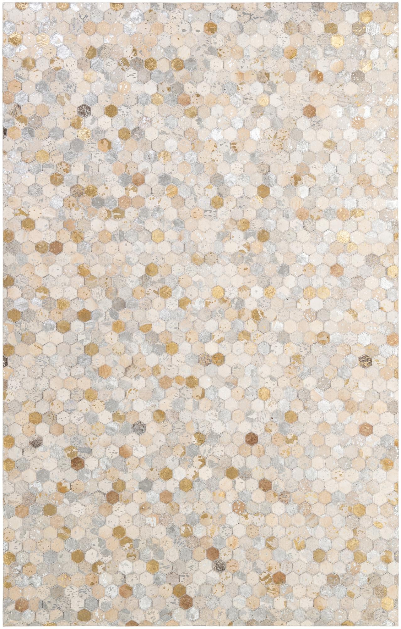 5' 2 x 8' 1 Cowhide - Patchwork Rug