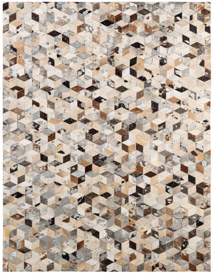 Detail image of 5' 1 x 7' 10 Cowhide - Patchwork Rug