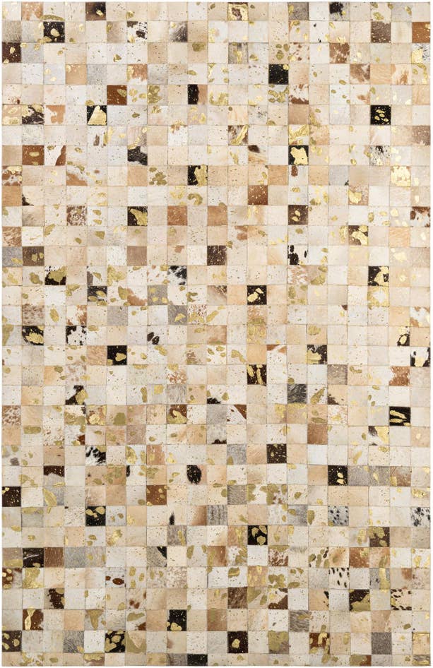 Detail image of 5' 3 x 8' Cowhide - Patchwork Rug