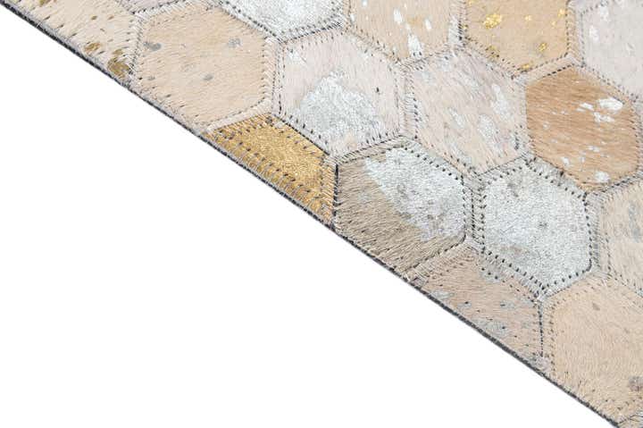 5' 2 x 8' 1 Cowhide - Patchwork Rug