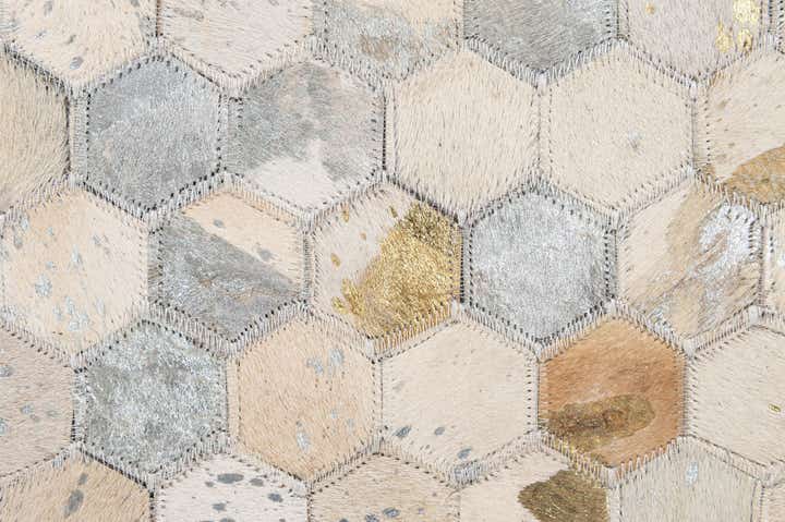 5' 2 x 8' 1 Cowhide - Patchwork Rug