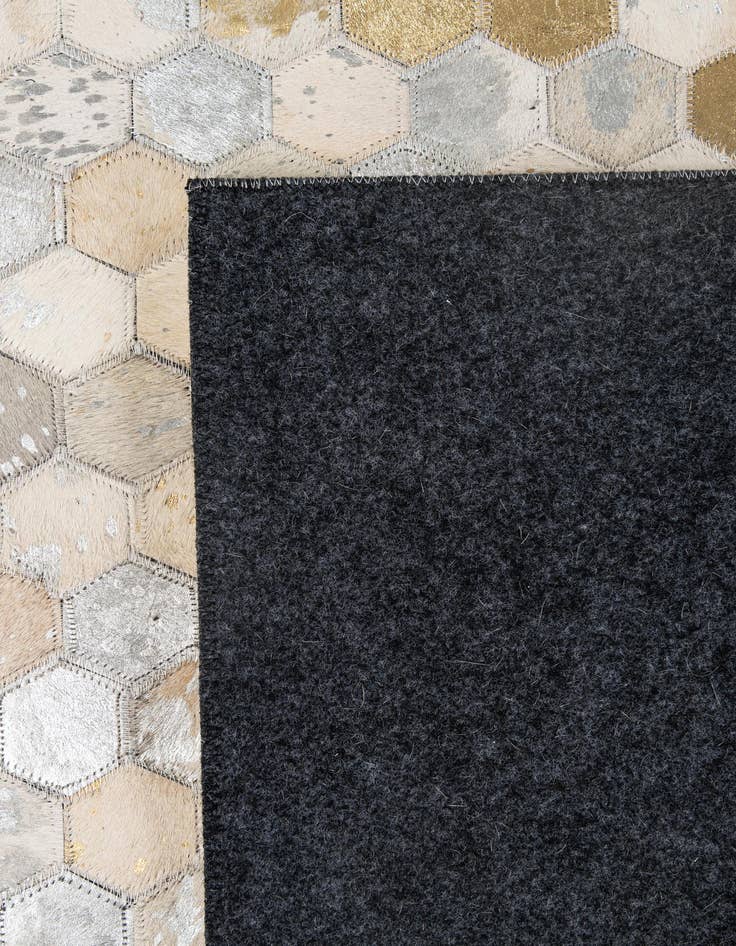 Detail image of 5' 2 x 8' 1 Cowhide - Patchwork Rug