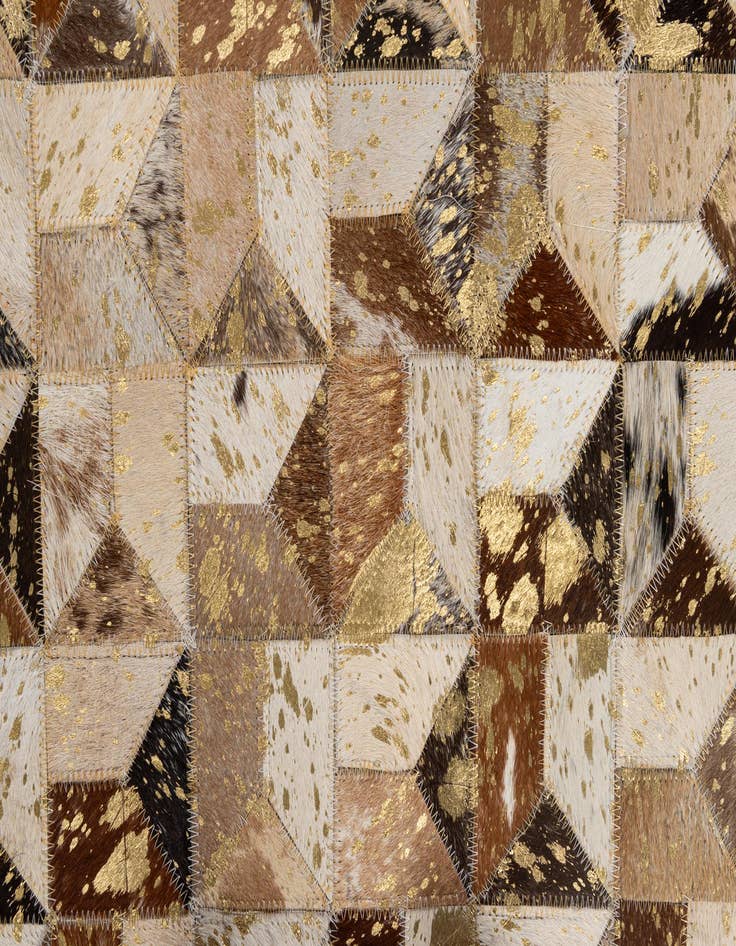 Detail image of 5' 2 x 8' Cowhide - Patchwork Rug