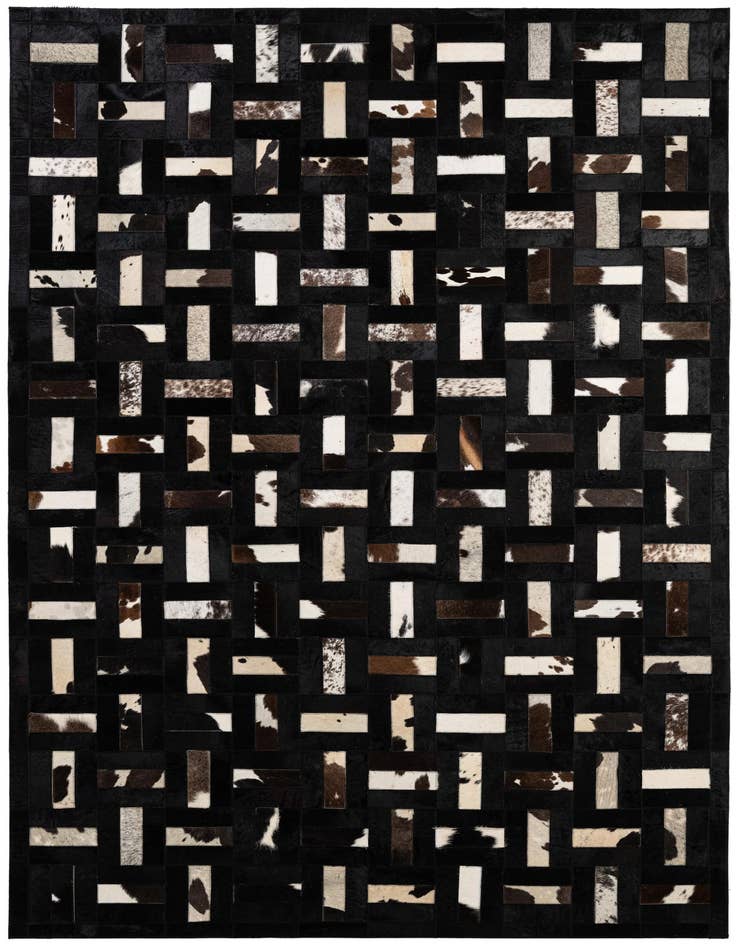 Detail image of 5' 4 x 8' 2 Cowhide - Patchwork Rug