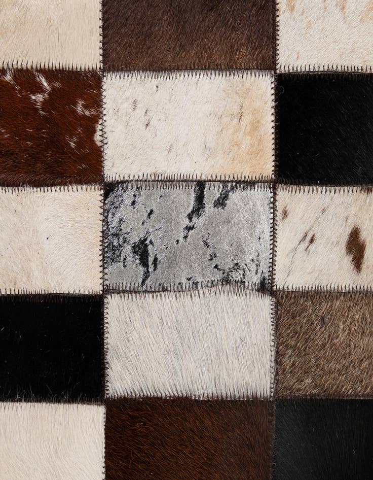Detail image of 5' 3 x 8' 2 Cowhide - Patchwork Rug