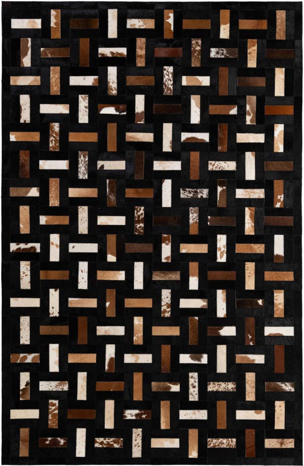 Detail image of 5' 3 x 8' 1 Cowhide - Patchwork Rug