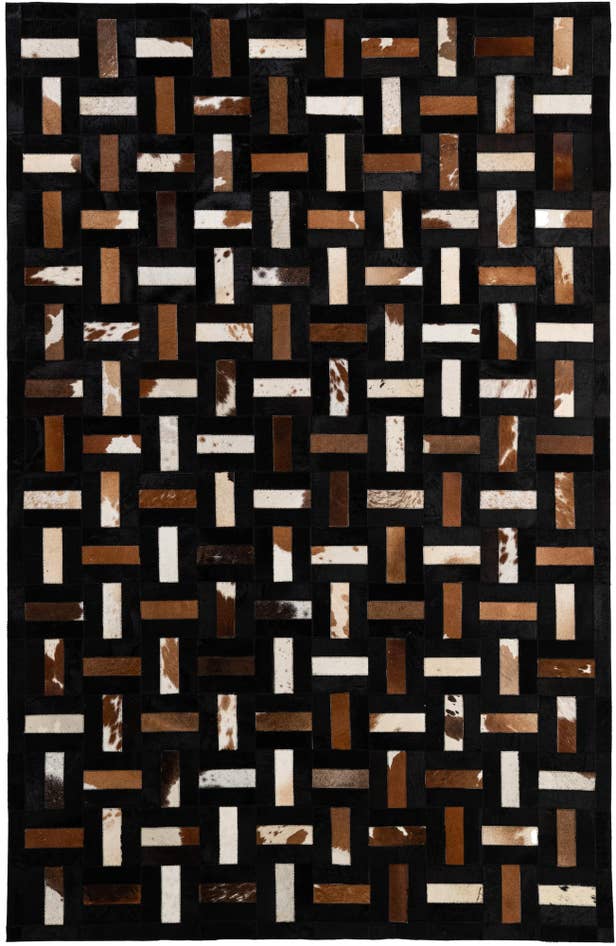 Detail image of 5' 3 x 8' 1 Cowhide - Patchwork Rug