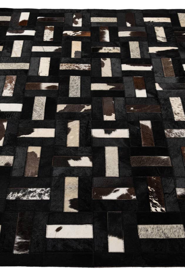 Detail image of 5' 3 x 8' 2 Cowhide - Patchwork Rug