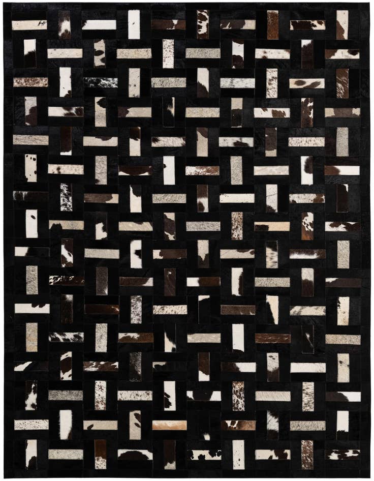 Detail image of 5' 3 x 8' 2 Cowhide - Patchwork Rug