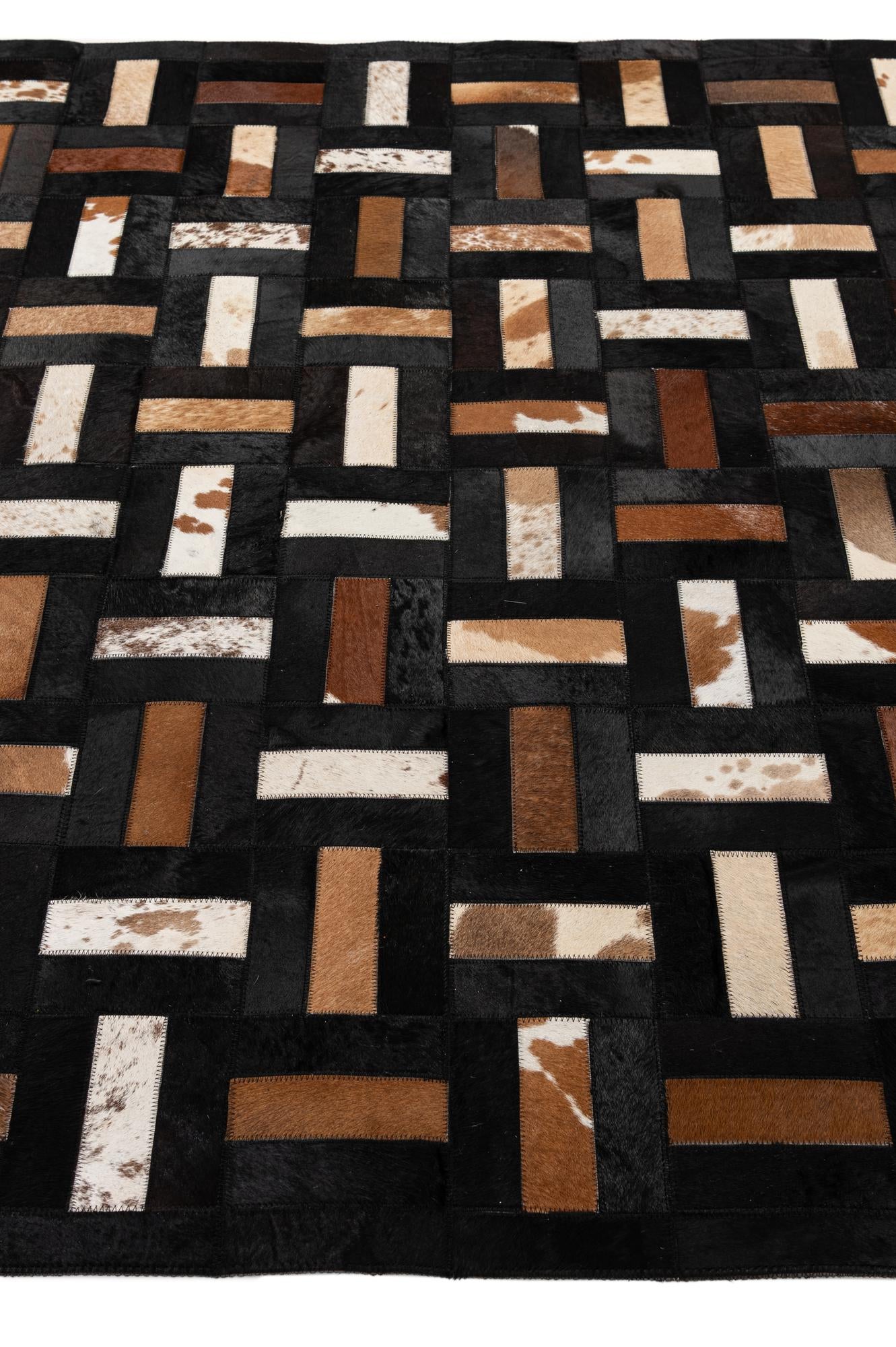 5' 3 x 8' 2 Cowhide - Patchwork Rug