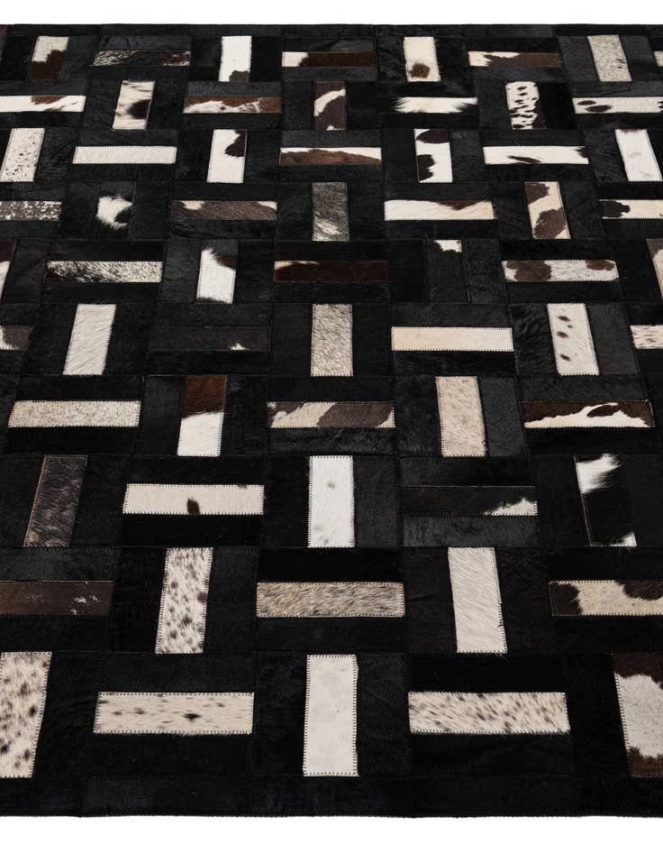 Detail image of 5' 4 x 8' 2 Cowhide - Patchwork Rug