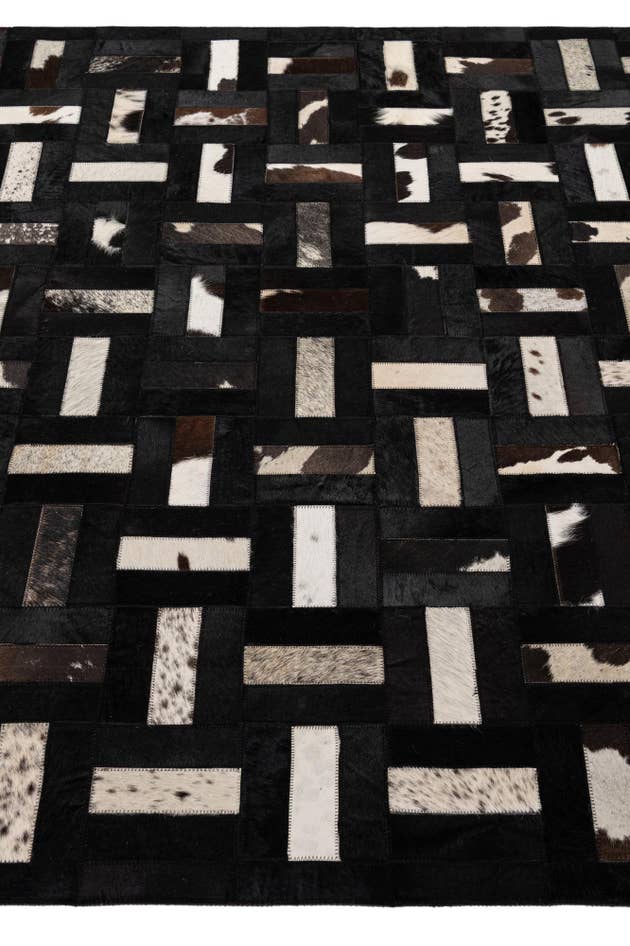 Detail image of 5' 4 x 8' 2 Cowhide - Patchwork Rug