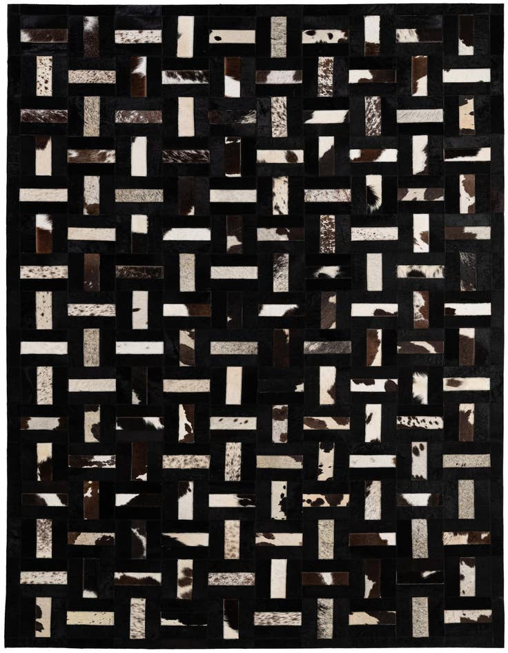 Detail image of 5' 4 x 8' 2 Cowhide - Patchwork Rug