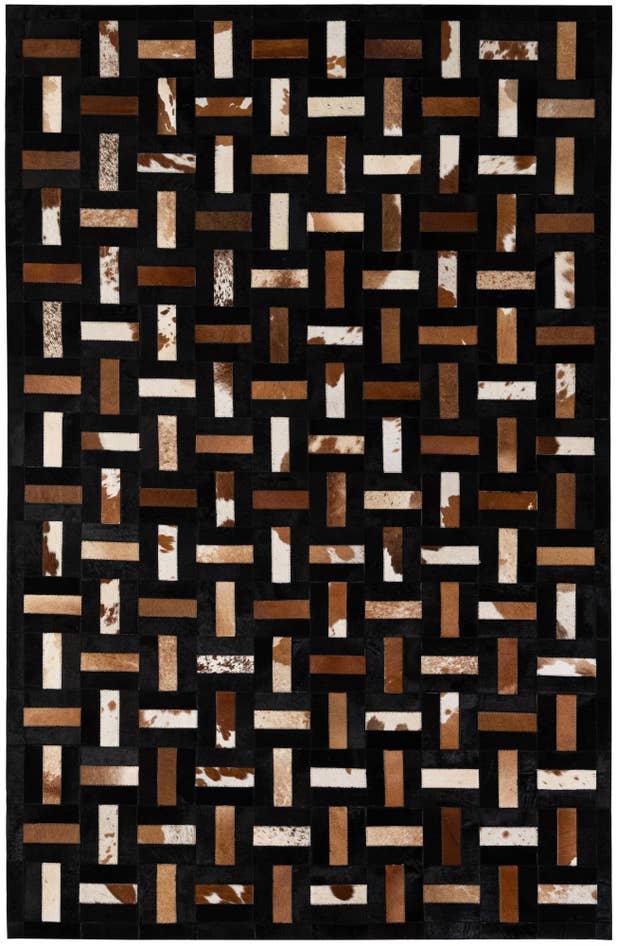 Detail image of 5' 3 x 8' 2 Cowhide - Patchwork Rug