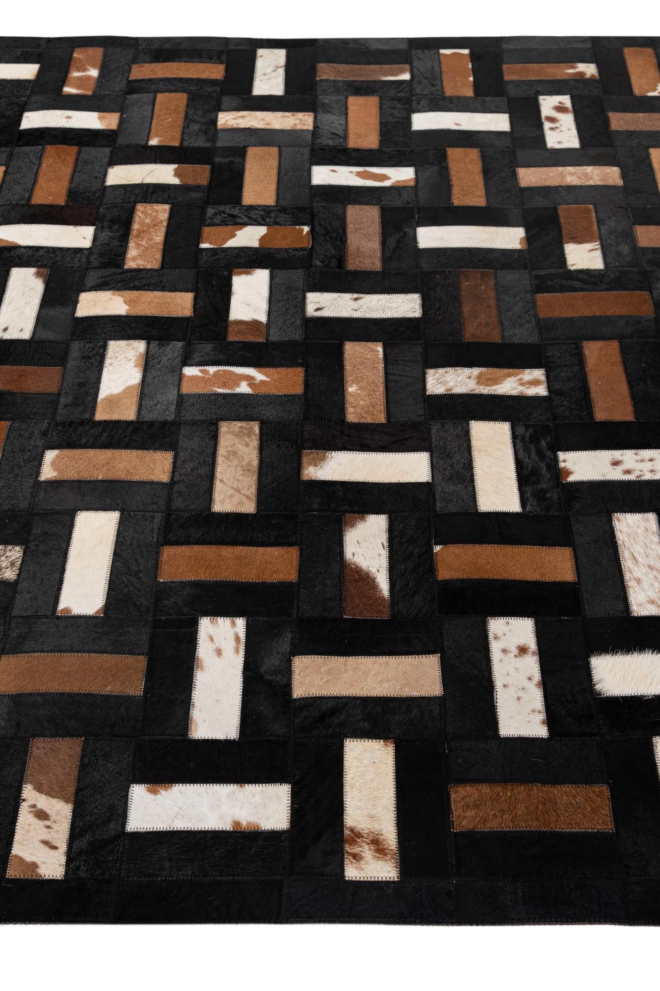 5' 3 x 8' 1 Cowhide - Patchwork Rug