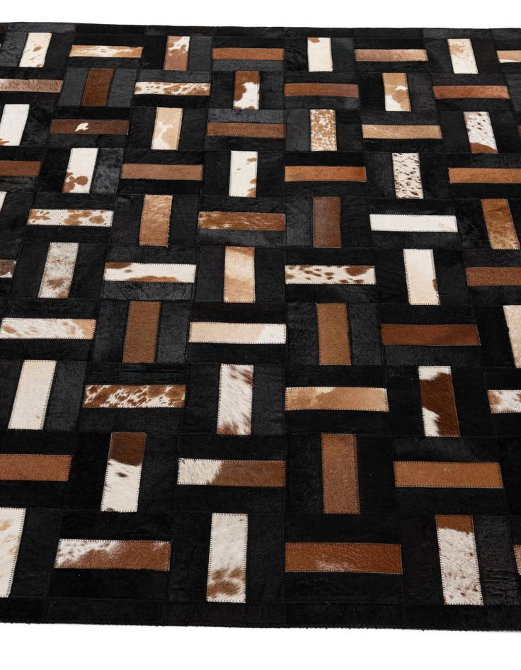 Detail image of 5' 2 x 8' 1 Cowhide - Patchwork Rug