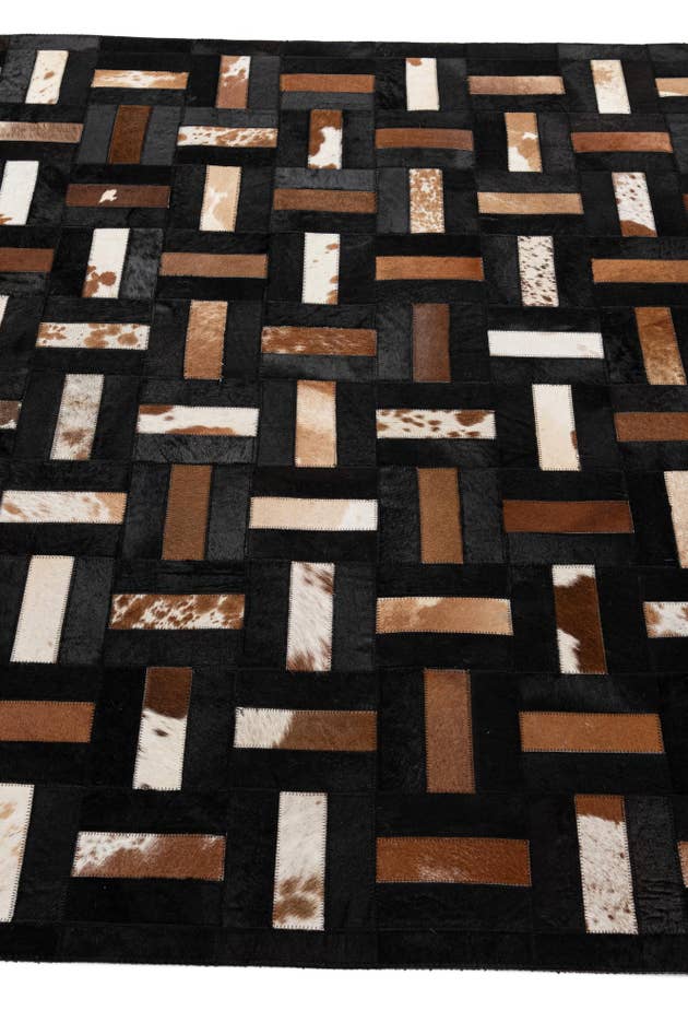 Detail image of 5' 2 x 8' 1 Cowhide - Patchwork Rug