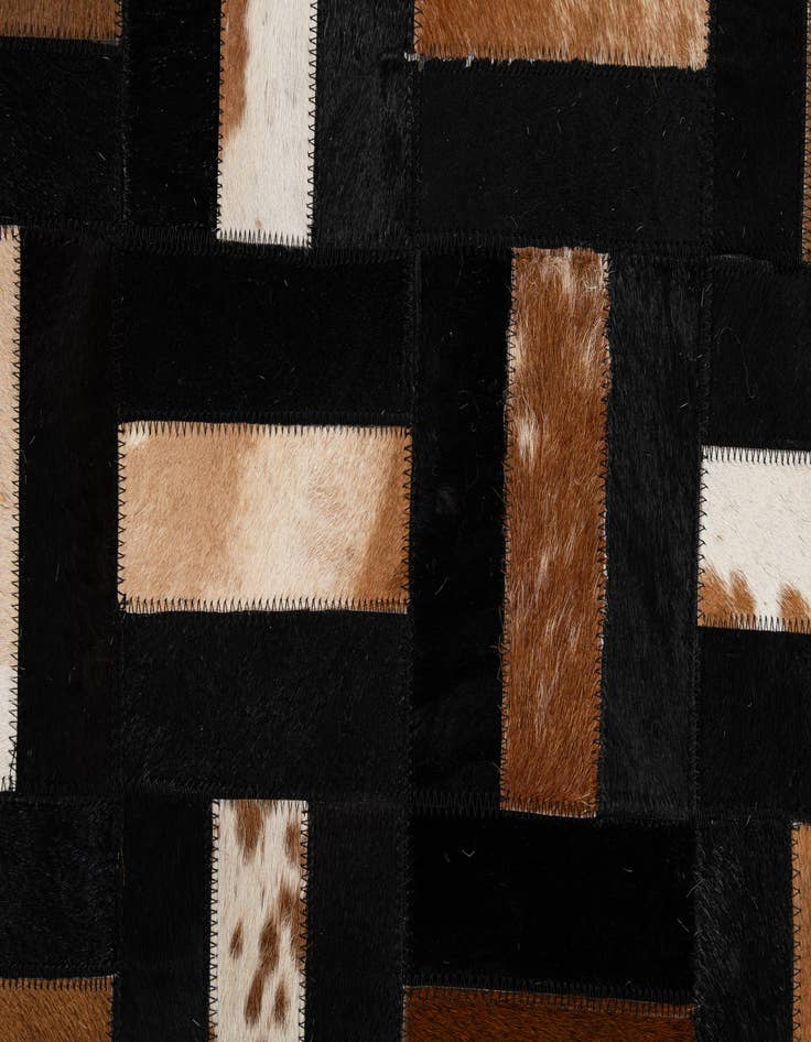 Detail image of 5' 2 x 8' 1 Cowhide - Patchwork Rug