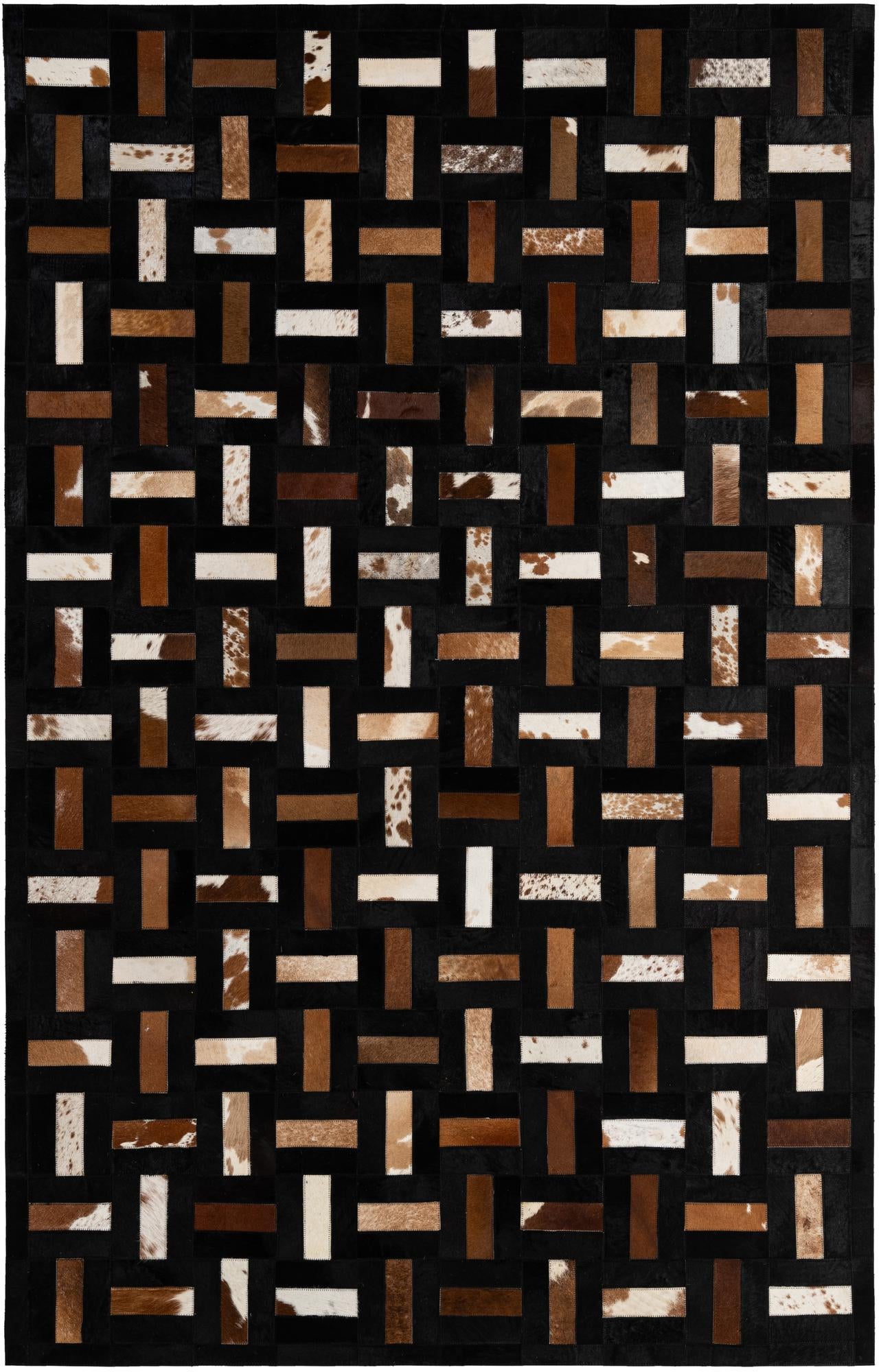 5' 2 x 8' 1 Cowhide - Patchwork Rug