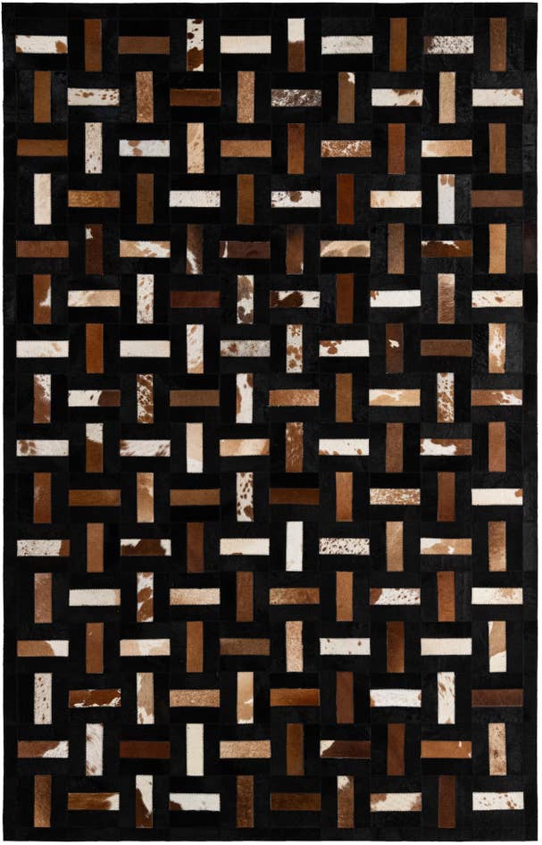 Detail image of 5' 2 x 8' 1 Cowhide - Patchwork Rug