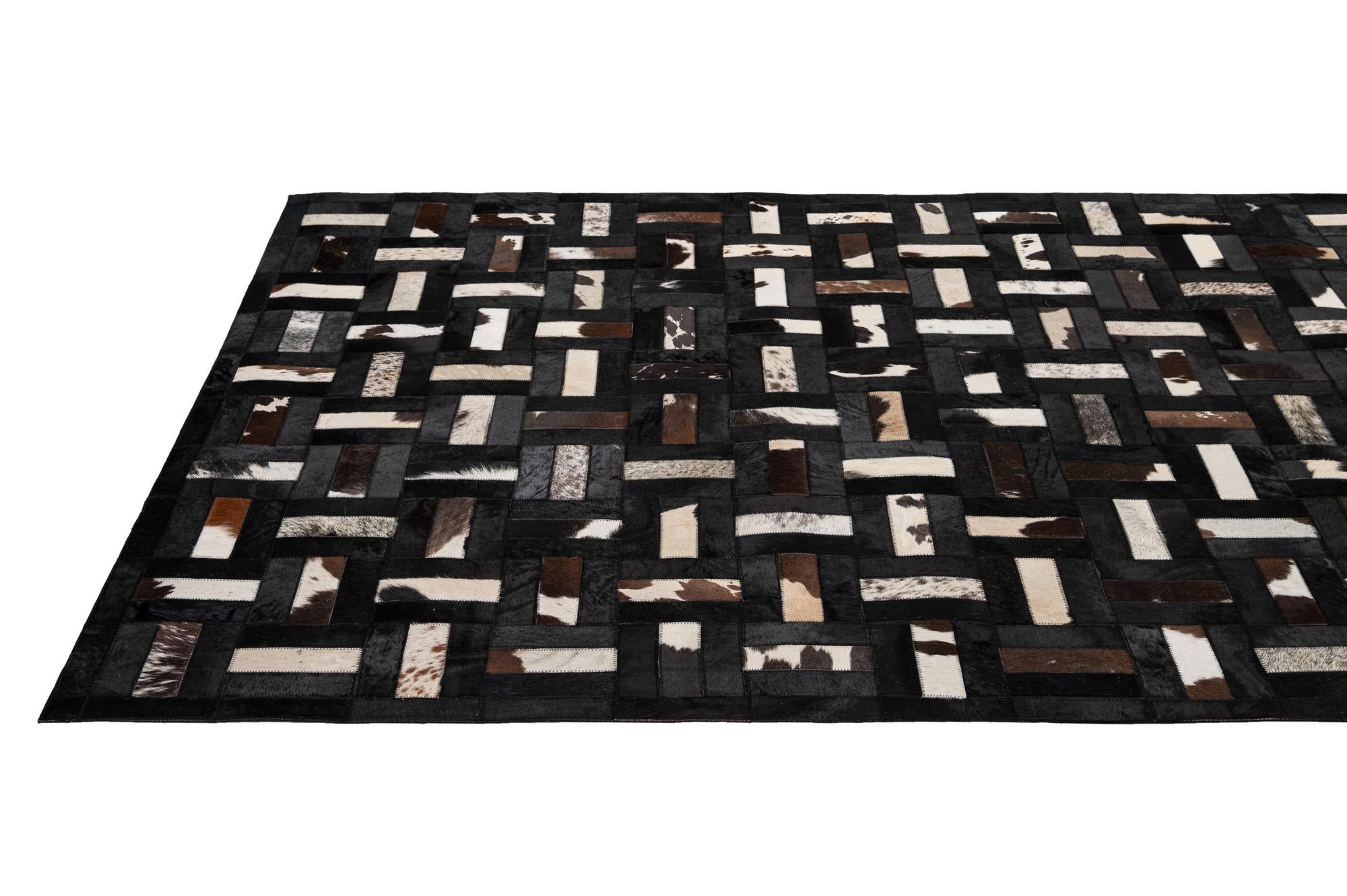 5' 2 x 8' 1 Cowhide - Patchwork Rug