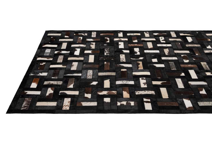Detail image of 5' 2 x 8' 1 Cowhide - Patchwork Rug