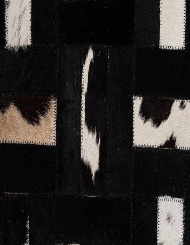 Detail image of 5' 2 x 8' 1 Cowhide - Patchwork Rug