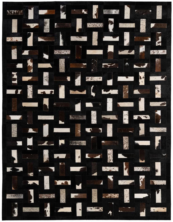 Detail image of 5' 2 x 8' 1 Cowhide - Patchwork Rug