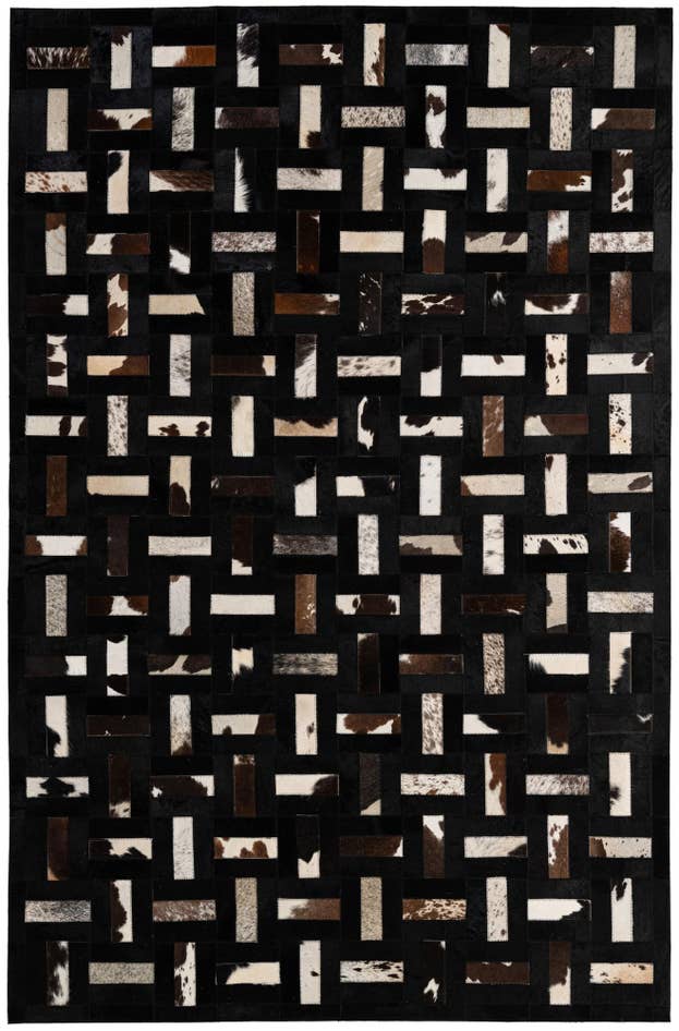 Detail image of 5' 2 x 8' 1 Cowhide - Patchwork Rug