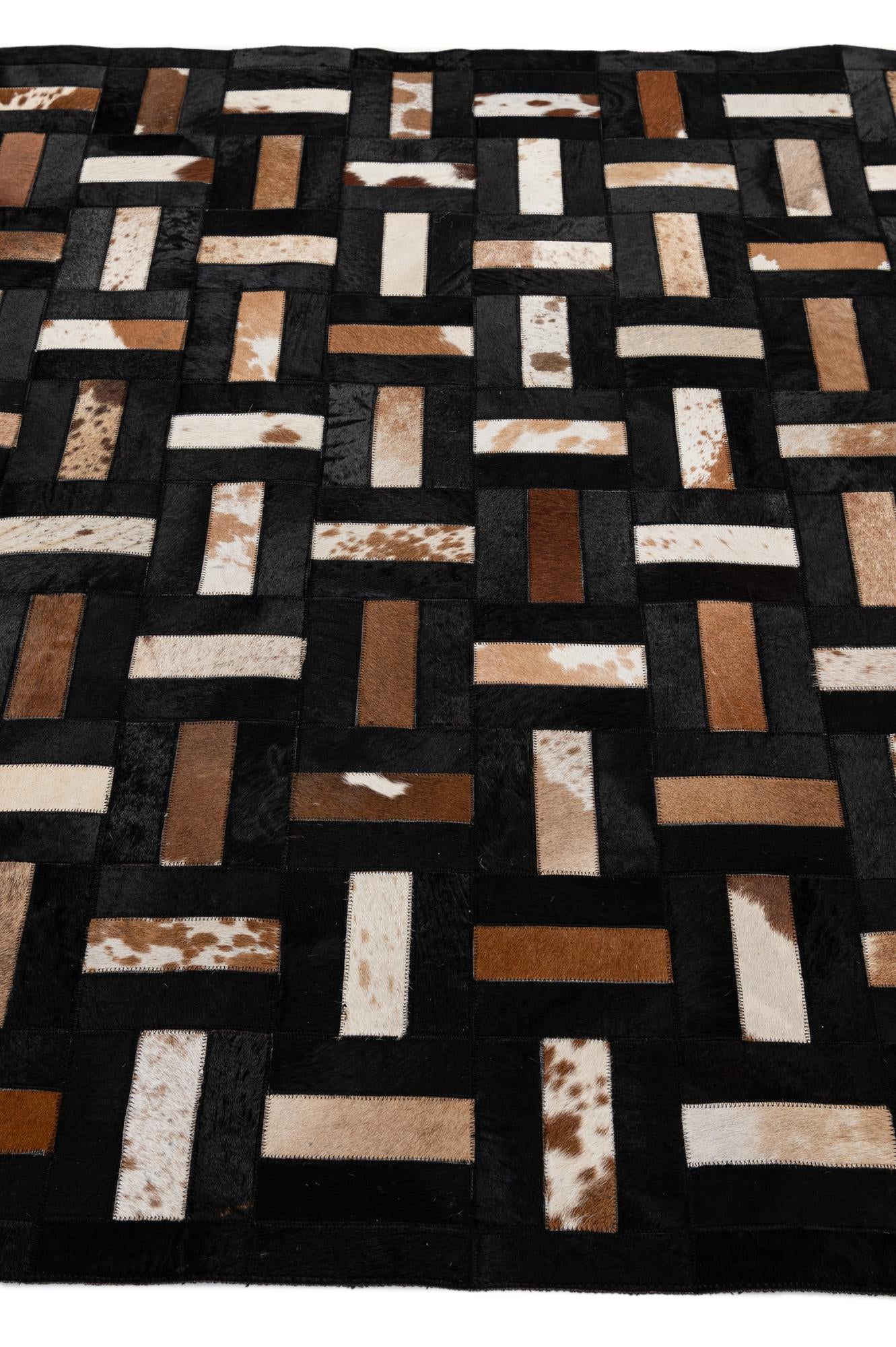 5' 3 x 8' 1 Cowhide - Patchwork Rug