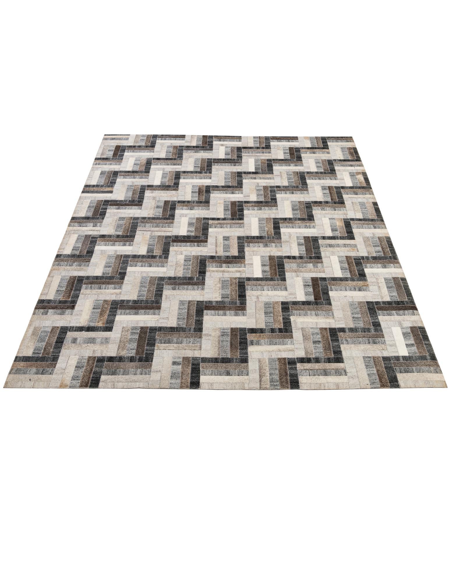 5' 3 x 7' 5 Cowhide - Patchwork Rug