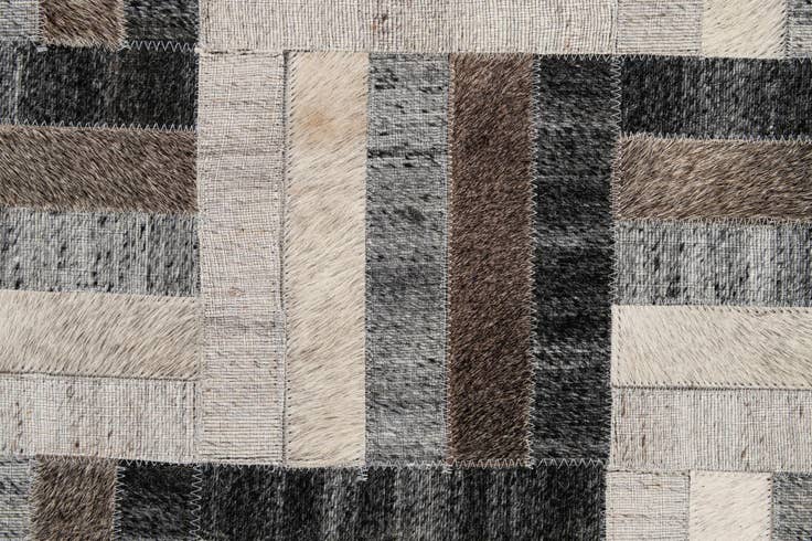 Detail image of 5' 3 x 7' 5 Cowhide - Patchwork Rug