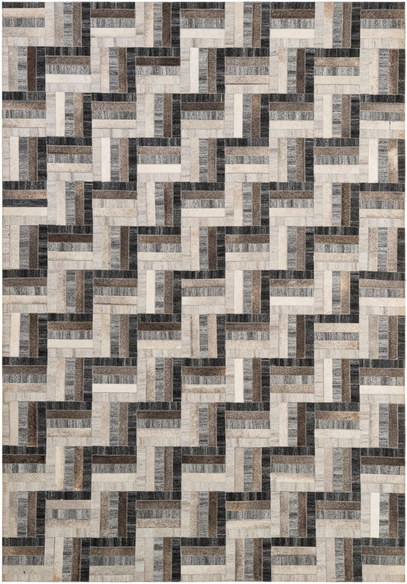 5' 3 x 7' 5 Cowhide - Patchwork Rug