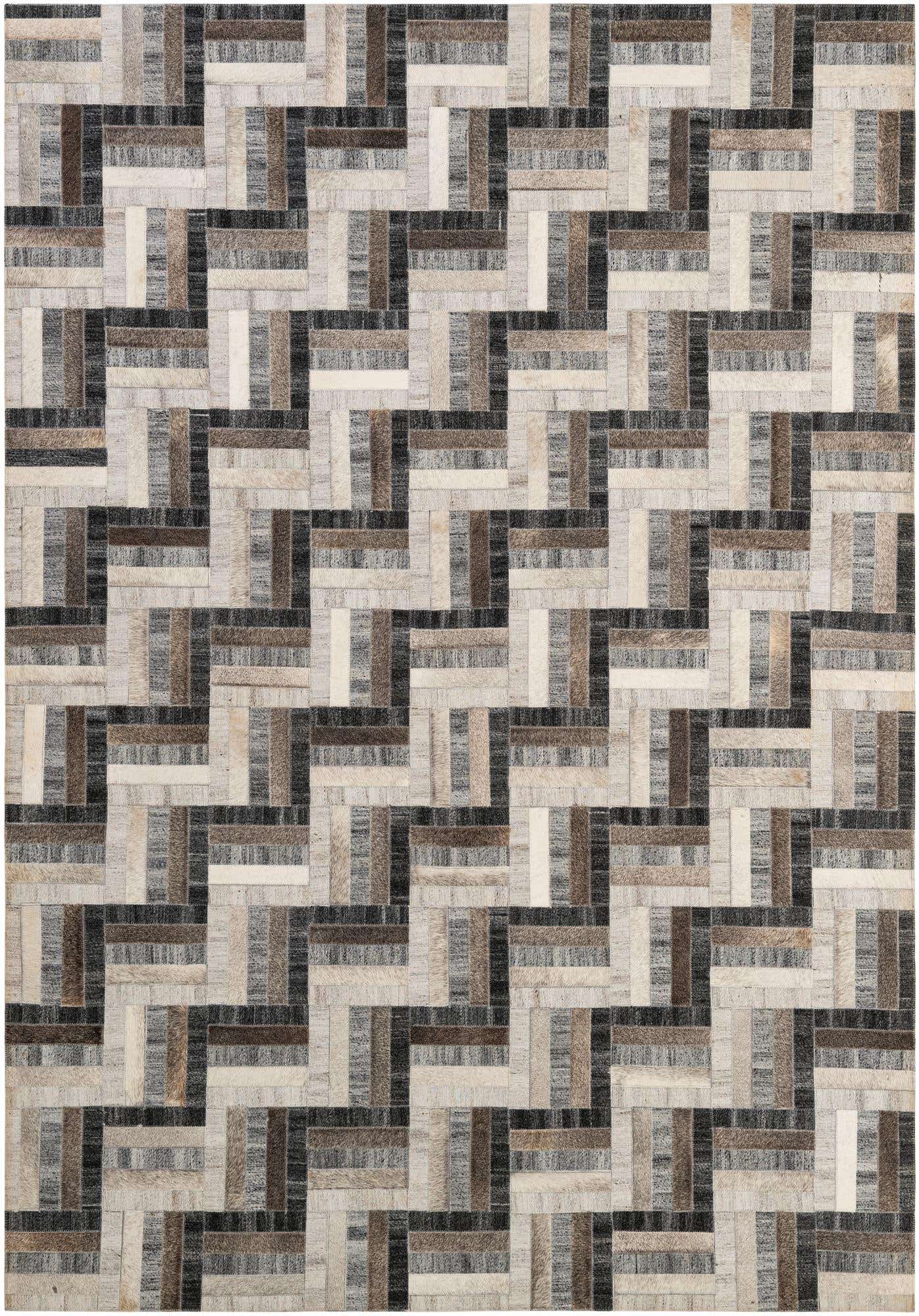 5' 3 x 7' 5 Cowhide - Patchwork Rug