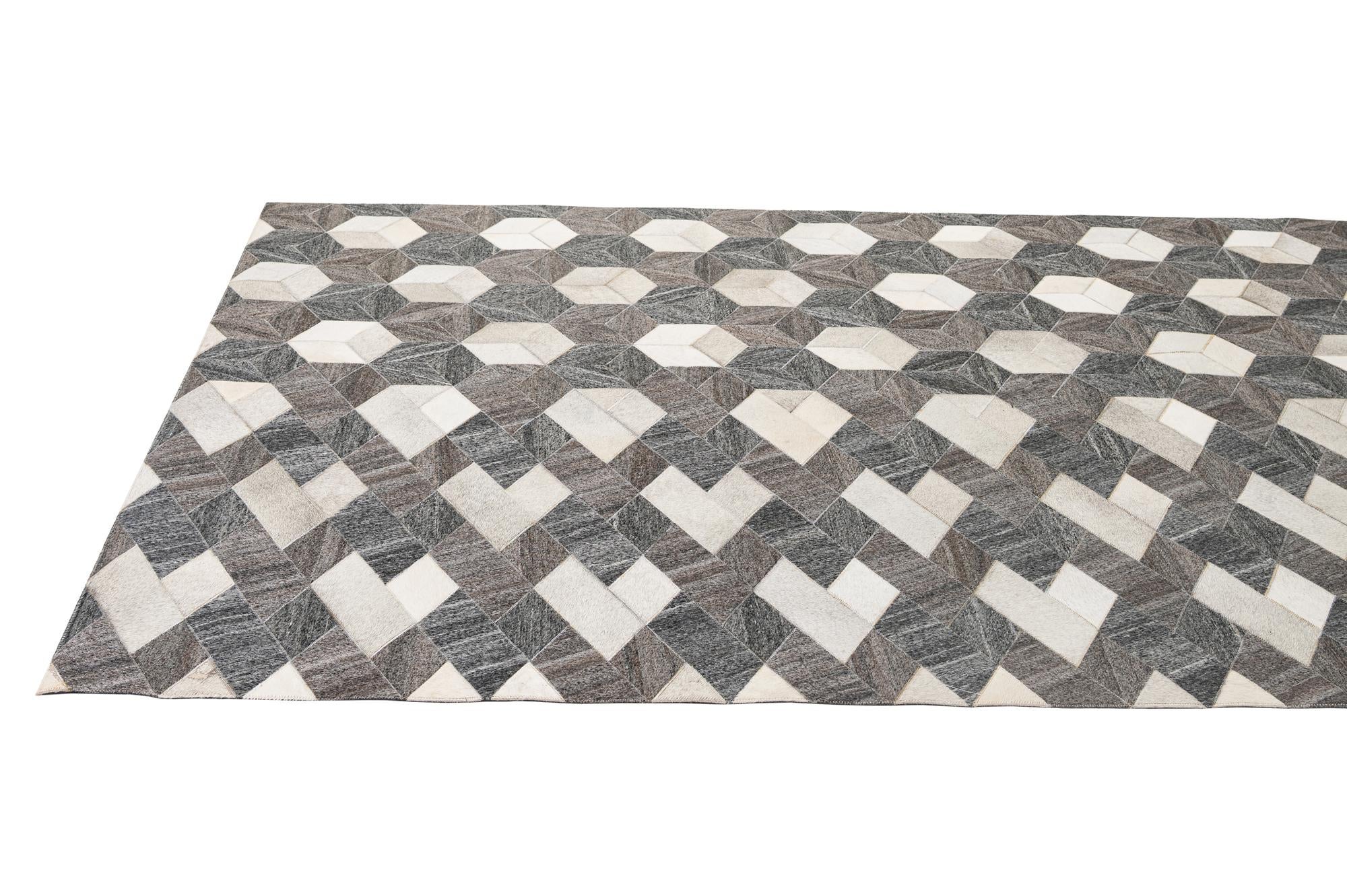 5' 3 x 8' Cowhide - Patchwork Rug