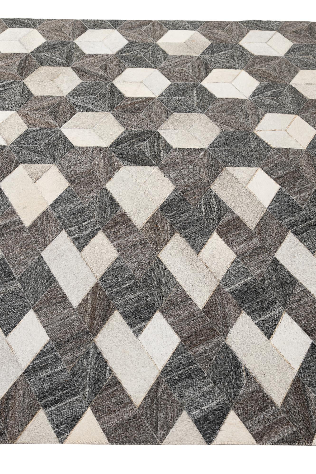 5' 3 x 8' Cowhide - Patchwork Rug