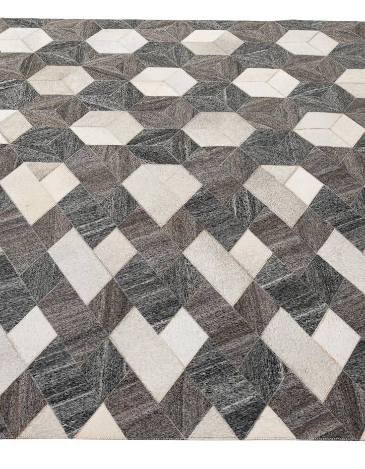 Detail image of 5' 3 x 8' Cowhide - Patchwork Rug