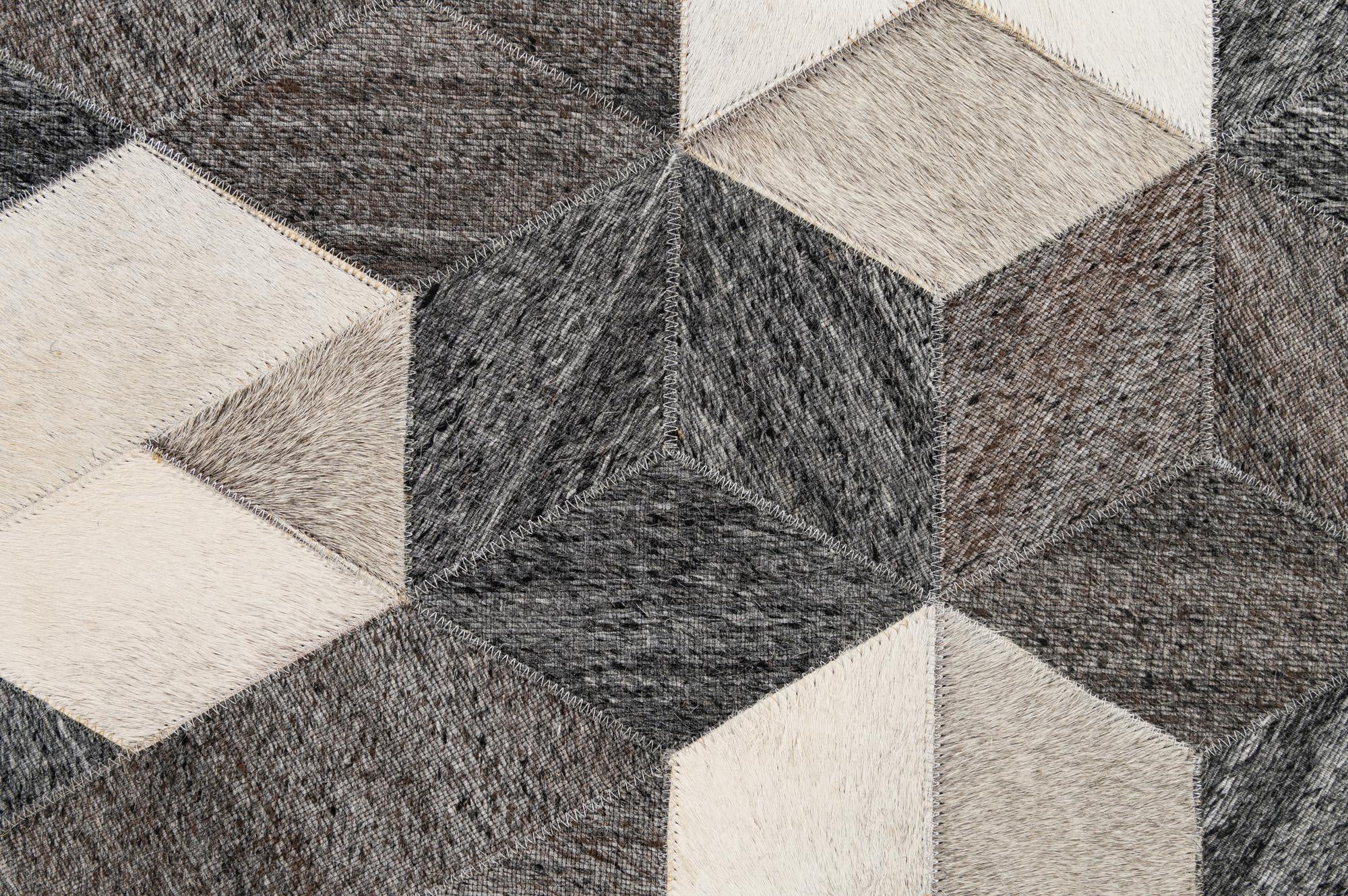 5' 3 x 8' Cowhide - Patchwork Rug