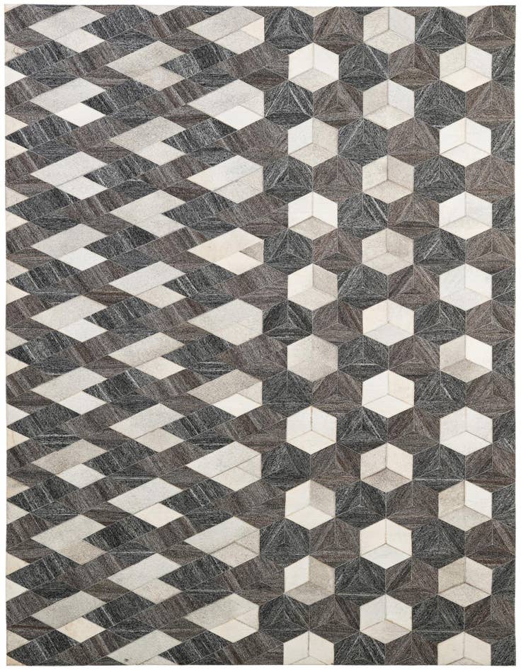 Detail image of 5' 3 x 8' Cowhide - Patchwork Rug