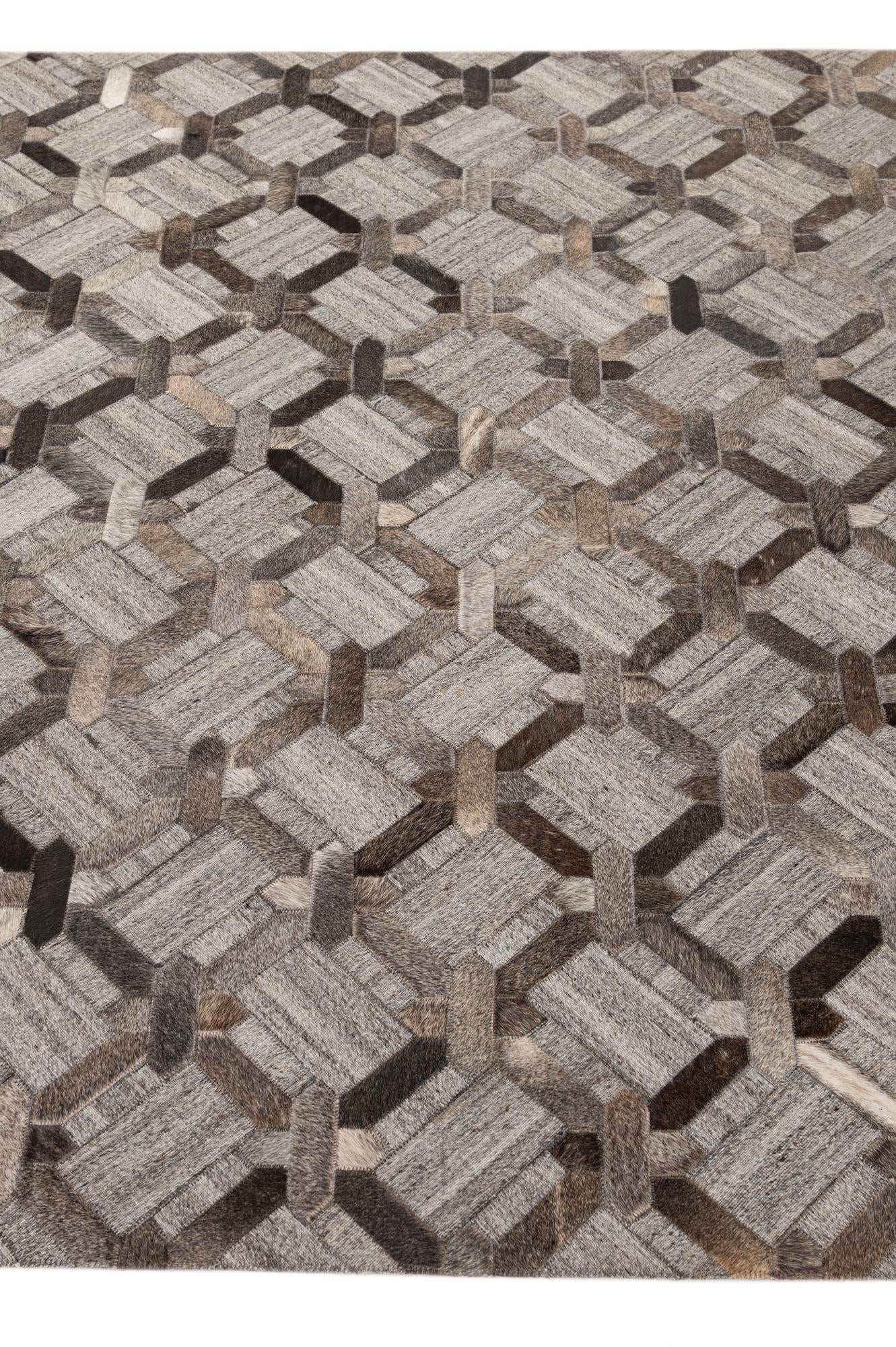 5' 3 x 8' 1 Cowhide - Patchwork Rug