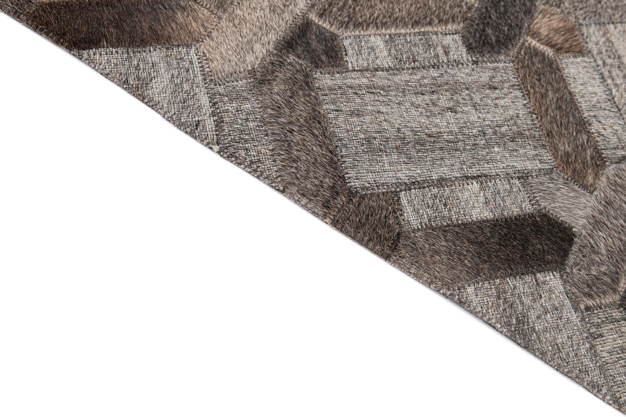 5' 3 x 8' 1 Cowhide - Patchwork Rug