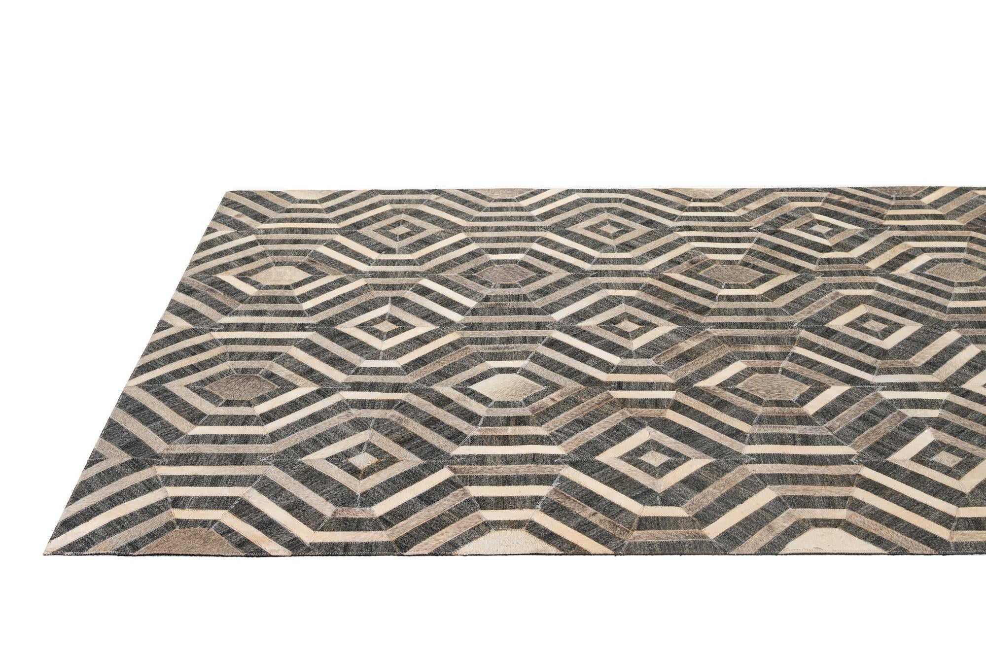 5' 1 x 8' Cowhide - Patchwork Rug